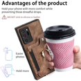 thumbnail image 3 of Phone Case for Samsung Galaxy Note 20 Ultra 5G Wallet Cover with Screen Protector and Wrist Strap RFID Card Holder Ring Stand Note20 Plus Notes 20Ultra Note20+ U + 20+ Twenty Not S20 Women Men Brown, 3 of 7