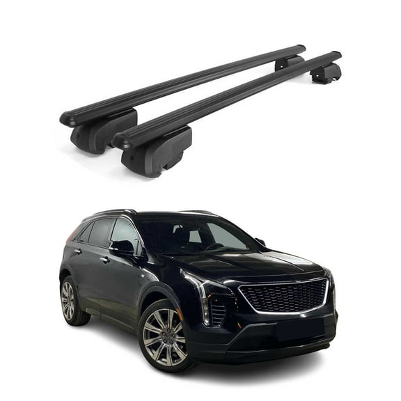 For 2019-2025 Cadillac Xt4 Lockable Roof Rack Cross Bars Luggage Carrier Black