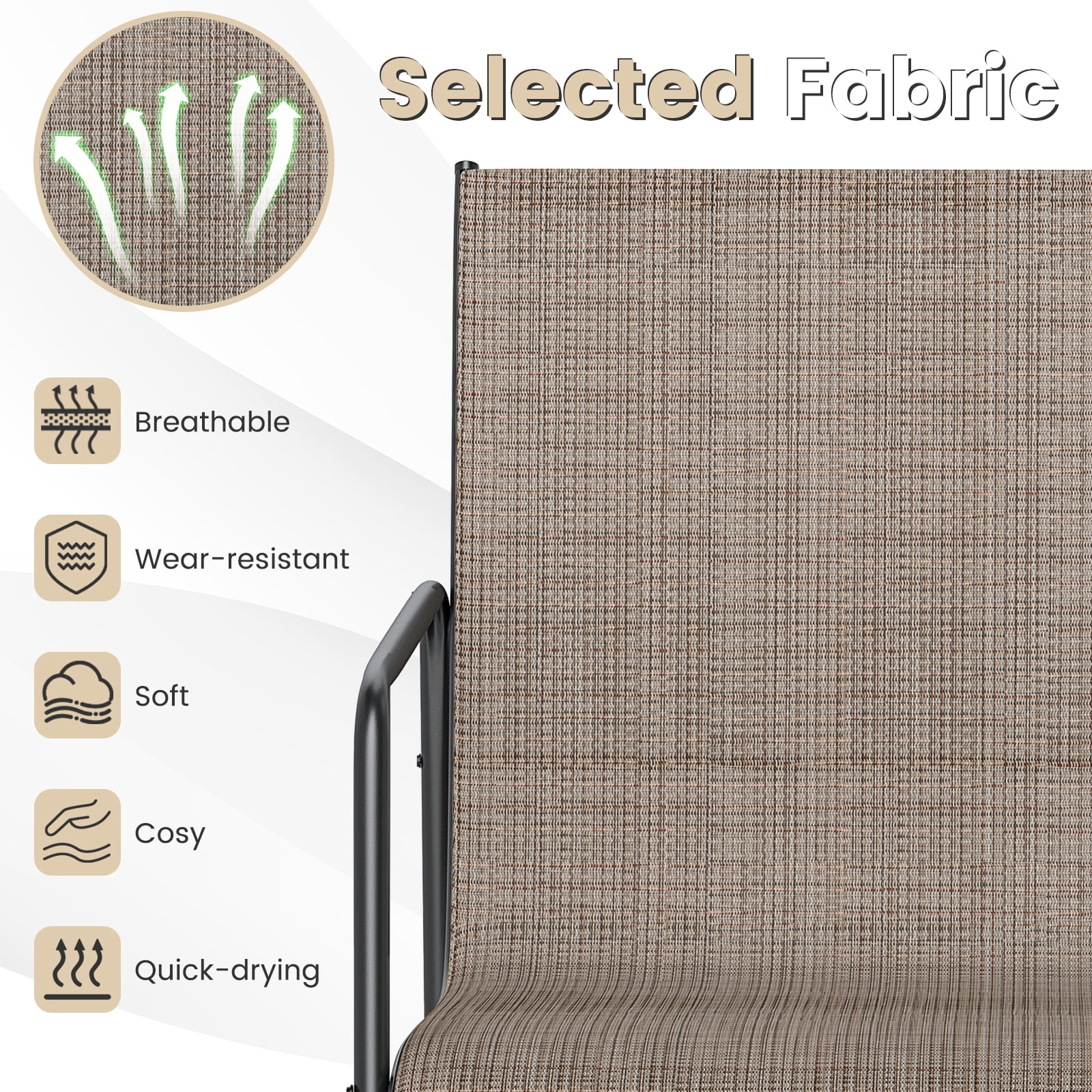 Patiojoy Patio Chairs Set of 4 Outdoor Furniture Chairs w/ Ergonomic Backrest