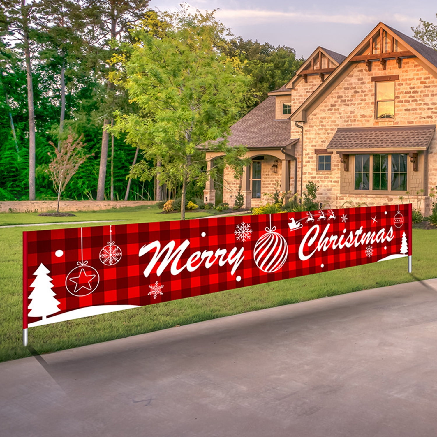 9.84ft Merry Christmas Banner Hanging Christmas Decor for Home Wall