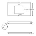thumbnail image 3 of 36-in. W  18.25-in. D Stone Top In Beige Color For 1 Hole Faucet AI-578, 3 of 3