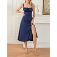 thumbnail image 3 of Franhais Women Summer Dress Solid Color Sleeveless Bandage Party A-line Dress for Cocktail Nightclub Beach, 3 of 9