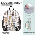 thumbnail image 5 of Mixed Breed Dogs White Pattern Backpack for School, Cute School Bag with Adjustable Shoulder Straps and Padded Back, 13.8"x11.4"x6", 5 of 5