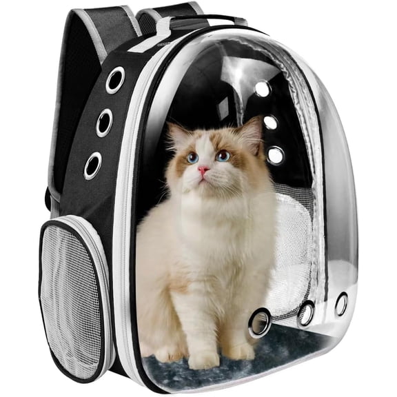 Pet Carrier Backpack/Bubble Carrying Bag for Small Medium Dogs Cats, Space Capsule Pet Carrier for Hiking, Travel, Airline Approved Cat Travel Carrier- Black