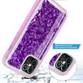 thumbnail image 5 of iPhone 12 Pro Case (6.1"), Rosebono Graphic Design Shockproof Impact Resistant Protective Full-Body Rugged Clear Hybrid Bumper Case for iPhone 12 Pro (Purple Shell), 5 of 5