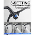 thumbnail image 4 of Rain Shower Head with 3-Mode Handheld Spray Combo, Dual Showerheads, All-Metal High-Pressure 10-Inch Rainfall Shower Head Set, Extension Arm with 3-Way Diverter, Matte Black, 4 of 6