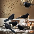 thumbnail image 3 of TETOU 6pcs Halloween Black Feathered Foam Crows Realistic Bird Halloween Ravens Decor Props, 3 of 7