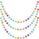 thumbnail image 1 of Guirnalda de bolas de fieltro de lana, guirnalda colorida de pompones de 6,5 pies de largo, guirnalda de 24 bolas para Mardi Gras, Pascua, Halloween, Acción de Gracias, pared navideña (colores del arco iris, 3 unidades) JM  adornos navideños, 1 of 5