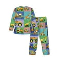 thumbnail image 2 of Kll Construction Machinery Sleepwear Mens Flannel Pajamas,Long Cotton Pj Set, 2 of 9
