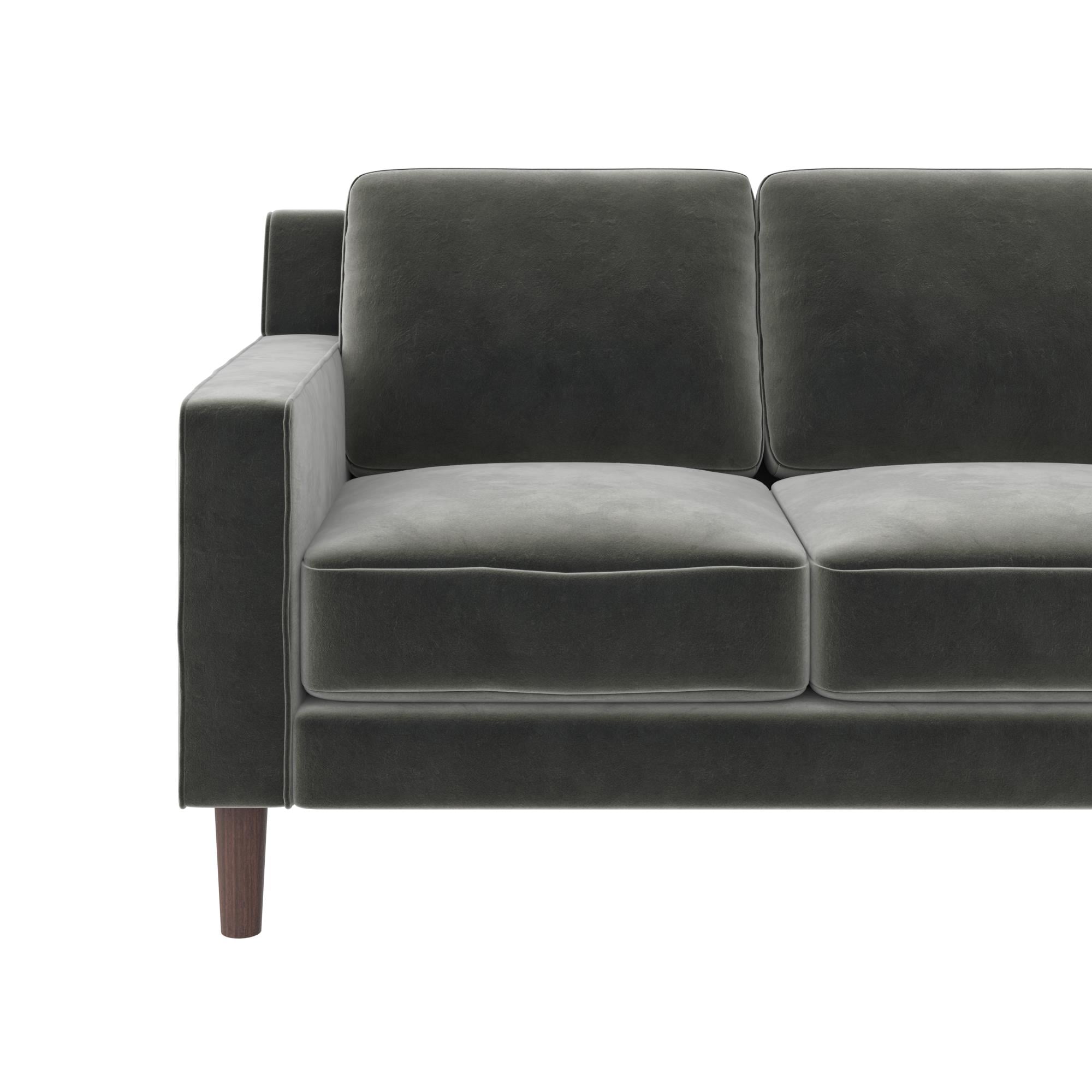 DHP Bryanna 3 Seater Sofa, Gray Velvet