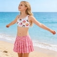 thumbnail image 4 of Lanbubble Girls 3 Piece Swimsuit Tankini Set Bathing Suit Bikini Beach Swimear with Skirt 5-6 Years, 4 of 10