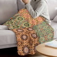 thumbnail image 3 of Abstract Floral Blanket Soft Cozy Warm Throw Blanket for Couch, Plush Fuzzy Flannel Fleece Blankets for Sofa, Vintage Ethnic Tribe Abstract Art Bed Blankets Lightweight Gifts for Women, 30"x40", 3 of 9