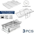 thumbnail image 2 of 15¼" Roaster Roasting Pan with Baking Rack and V-Shaped Rack, P&P CHEF Stainless Steel Rectangular Lasagna Pan with Handles for Turkey Chicken, Heavy Duty & Healthy & Dishwasher Safe, 3 Pieces, 2 of 7