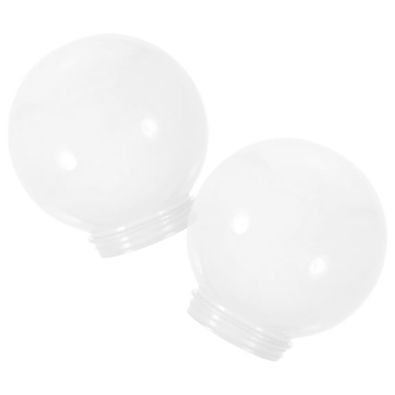 Minkissy 2Pcs White Acrylic Globe Lampshade with 12In Diameter for Ceiling and Pendant Lamps