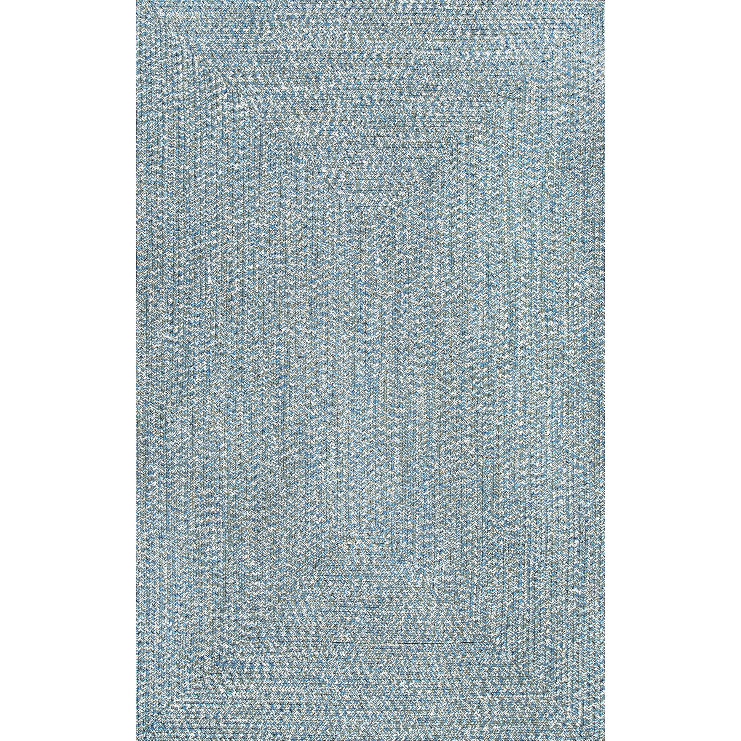 nuLOOM Wynn Braided Indoor/Outdoor Aqua 5' x 8' Casual Area Rug