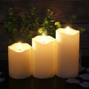 Flameless Candles Battery Operated Pillar LED Candle Light Sets with Remote Control  4" 5" 6" (Pack of 3）