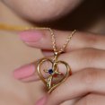 thumbnail image 6 of Rosec Jewels Natural Blue Sapphire Cross Heart Necklace for Women - AAA Quality - Ready to Gift for Christmas, 10K Yellow Gold, 6 of 8