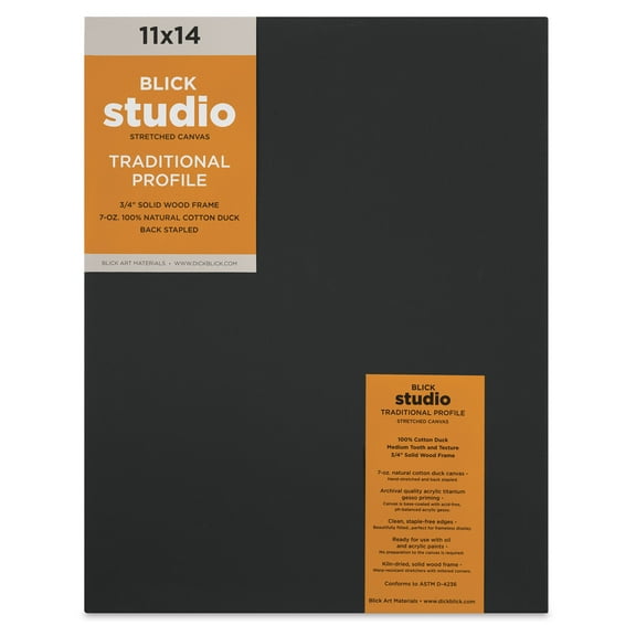 Blick Studio Black Cotton Canvas - 11" x 14", Traditional Profile