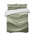 thumbnail image 2 of Sage Green Striped Twin Size Down Alternative Comforter,Lightweight Comforter Quilt Bedding Set with Pillow Shams Modern Abstract Art Wave Moire Gradient Bed Comforter Duvet Insert 68"x86", 2 of 7