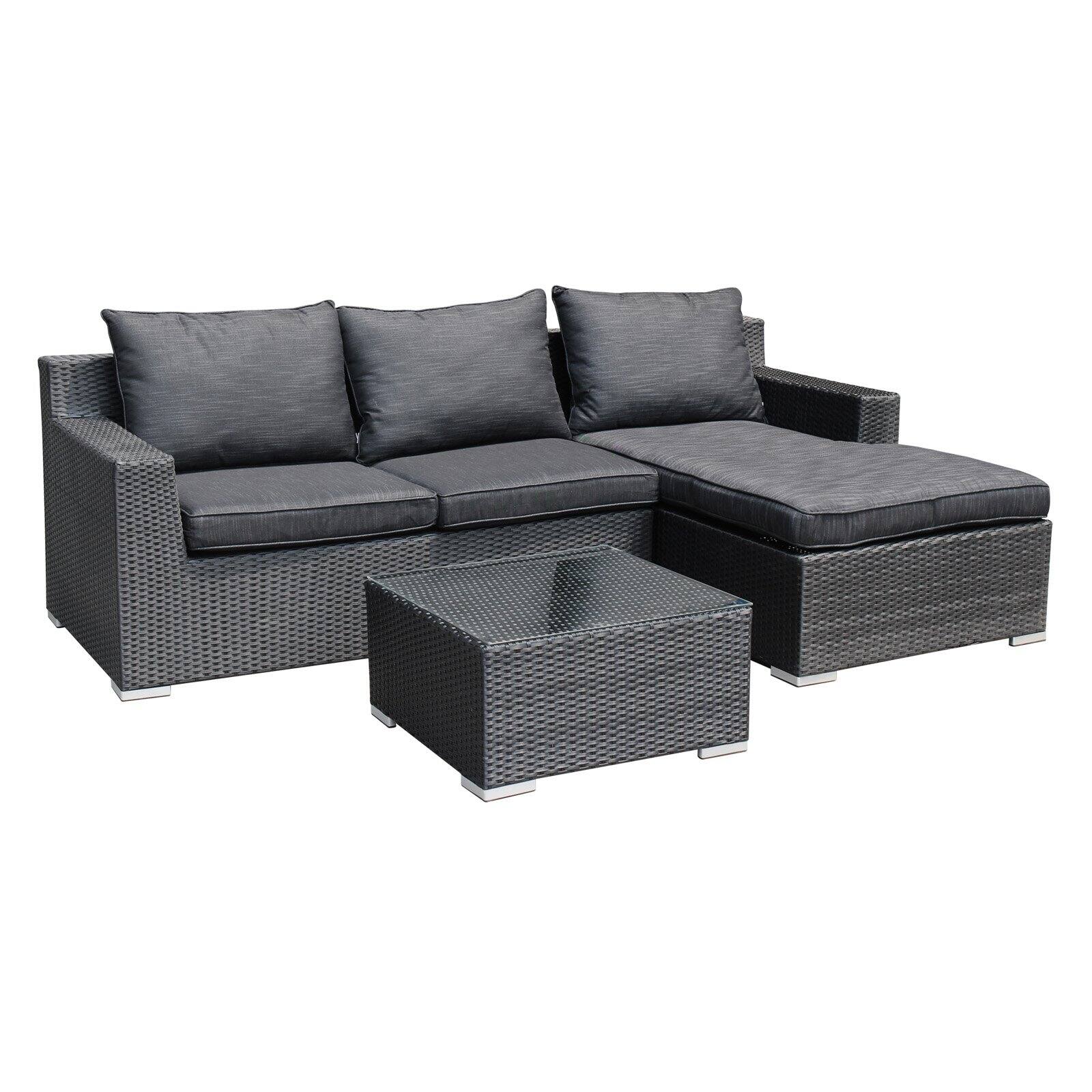 Magari Furniture Complete Outdoor Resin Wicker 3 Piece Patio Conversation Set - image 3 of 7