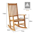 thumbnail image 3 of Mecedora de Exterior Costway de Madera de Acacia Teca 84 x 71 x 116 cm, 3 of 10