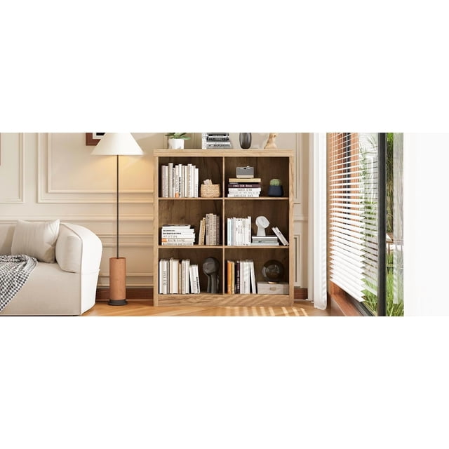 QinaQin Librero organizador de 6 cubos y 53 pulgadas de alto, diseño moderno con sistema antivuelco para sala, recámara u oficina en casa
