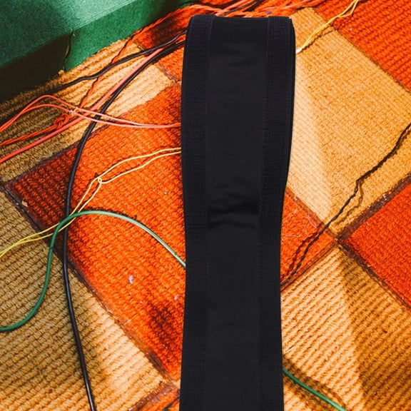 FOMIYES Reusable Floor Cord Cover with Flexible Hook and Strap, Cable Protector and Organizer, Black, 1 Piece