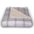 thumbnail image 3 of Creative Products Slate Windowpane Pattern 50x60 Sherpa Fleece Blanket, 3 of 3