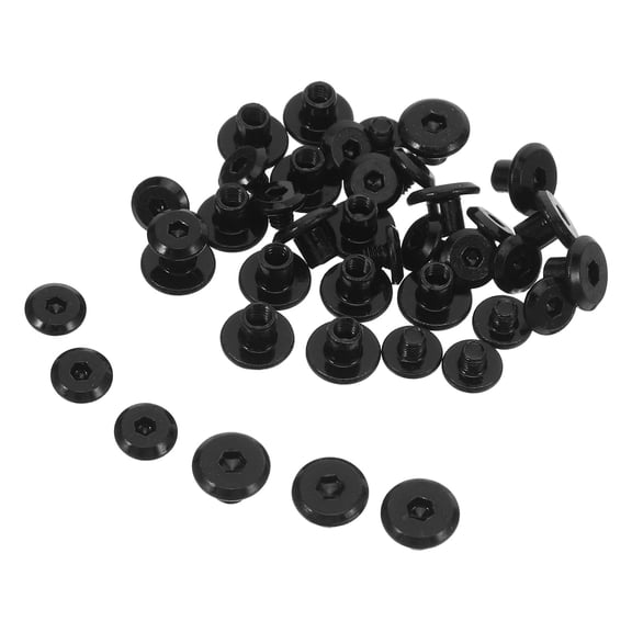 LOLIPPYY 20 Sets Black Stainless Steel Furniture Screws and Joint Bolts for Bed Frames, Chairs, and Connector Hardware Kits
