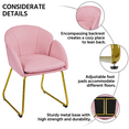 thumbnail image 5 of Alden Design Modern Faux Leather Accent Chair with Golden Metal Legs for Living Room, Simple Pink, 5 of 9