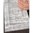 thumbnail image 1 of Unique Loom 3145806 2 x 6 ft. Cavalli Rosso Runner Rug, Gray, 1 of 5