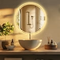 thumbnail image 3 of LUVODI Miroir de Salle de Bain Rond à DEL : Miroir de Meuble-Lavabo Rond Rétroéclairé à Intensité Réglable de 600 mm avec Coussinet Anti-Buée + Bouton Tactile Intelligent pour Maquillage et Rasage, 3 of 13