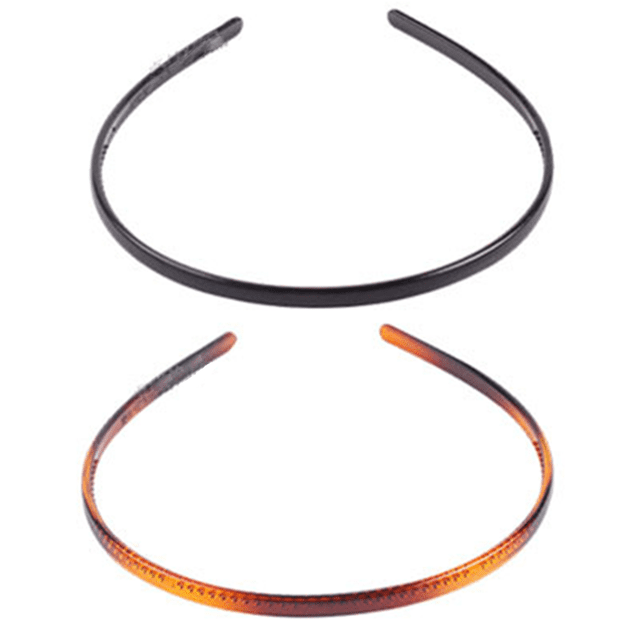 Juego de 2 diademas con peine para el pelo con dientes de tiburón de plástico negro