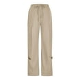 thumbnail image 4 of SUYOLL Women'S Pants Solid Color Loose Drawstring with Pockets Elastic Waist Long Casual Athleisure, 4 of 6