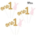 thumbnail image 3 of Minkissy 9Pcs 1-Year-Old Cake Inserted Card Golden Rabbit Paper Toppers Decorative Durable Cardstock for Parties, 3 of 6