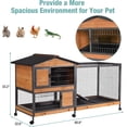 thumbnail image 6 of MEDEHOO Rabbit Cage,Indoor Rabbit Hutch with Matel Frame and Pull Out Tray,Rabbit Hutch Chicken Coop with Run (Orange), 6 of 8