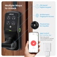 thumbnail image 2 of Lockly Secure Plus Cerradura de puerta inteligente Bluetooth, entrada sin llave con teclado digital PIN Genie®, cerradura de puerta delantera con sensor biométrico de huellas dactilares 3D con manija,, 2 of 5