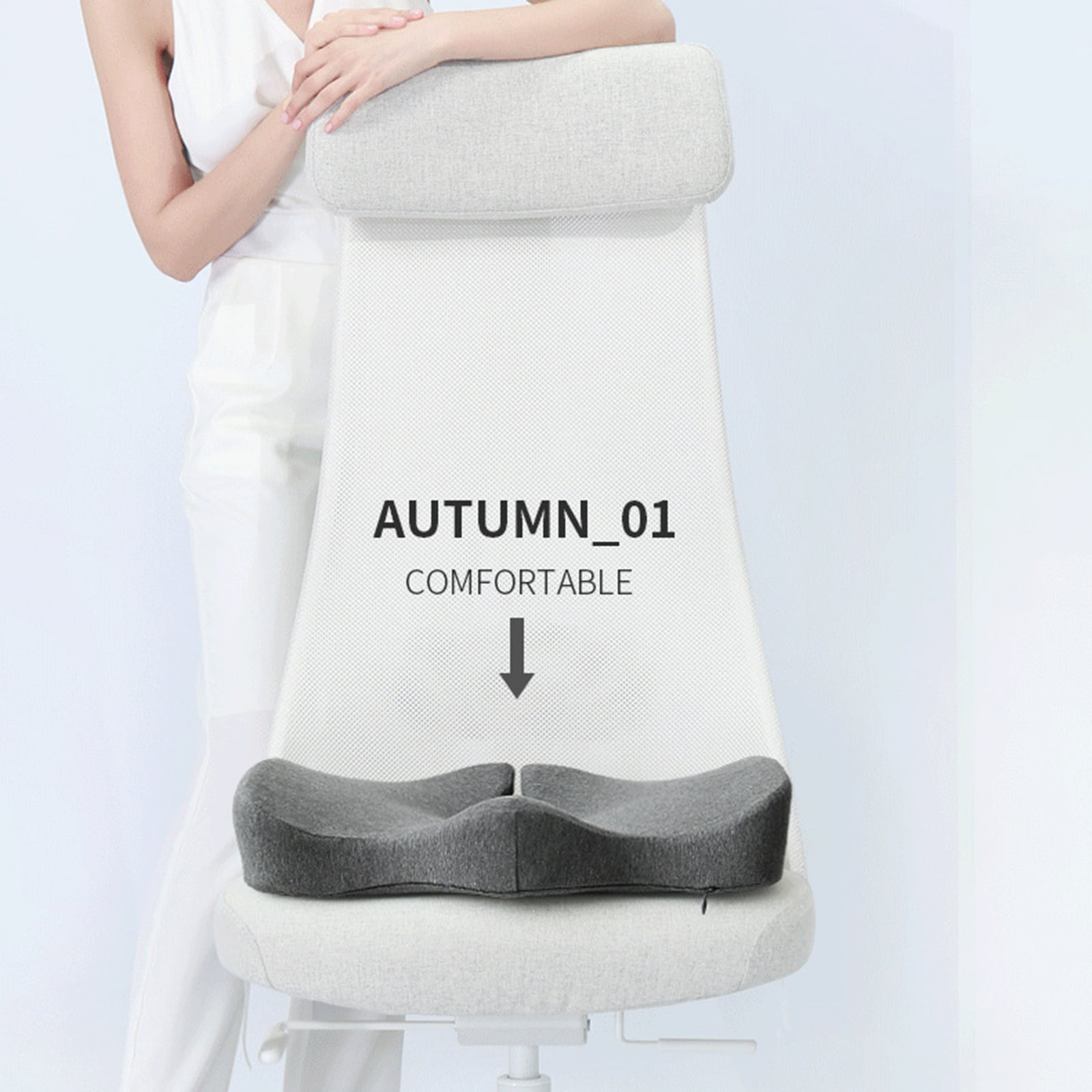 Seat Cushion, Office Chair Cushions Butt Pillow for Long Sitting, Memory  Foam Chair Pad for Back, Coccyx, Tailbone Pain Relief 12.59*18.11*16.54in 