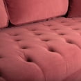 thumbnail image 3 of Lenox Pink Velvet Sofa Brass Legs Square Arm, 3 of 8