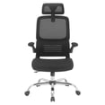 thumbnail image 4 of Black Mesh Back in Black Fabric Seat with Flip Arms and 2D Headrest, 4 of 13