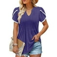 thumbnail image 1 of Offres jusqu'à 70 % de Rabais! Hauts d'Été pour Femmes 2024 Grande Taille Mode Manches Longues Couleur Unie Basiques Col Rond Haut Décontracté Chandail T-shirt Cadeau pour Femmes en Solde, 1 of 9