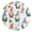 Gold, variant on Christmas Cute Gnomes Flowers Leaves Round Wall Clock Silent Analog Battery Operated Black Pointer Home Decor 9.84" Diameter