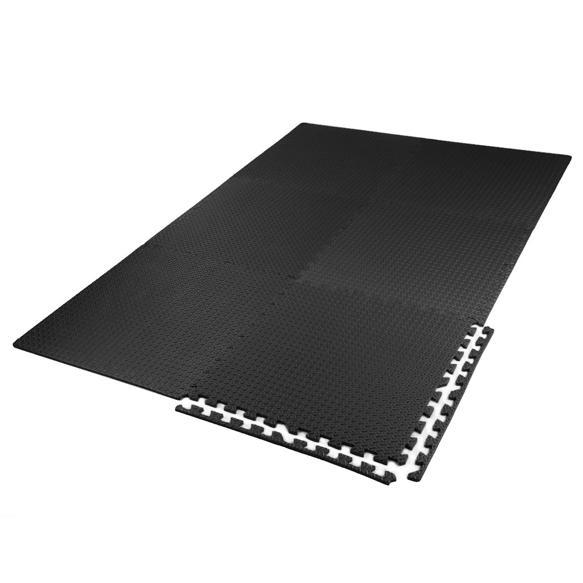 Xspec  3/8" Thick 100 Sq Ft Steel EVA Foam Floor Exercise Gym Mats 25 pcs, Black