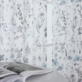 thumbnail image 6 of Fragrantex Blue and Grey Sheer Curtains 84 inch Length Watercolor Flower Linen Living Room Window Curtains,Rod Pocket,2 Panels, 6 of 6