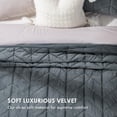 thumbnail image 4 of EVERGRACE 3 Pieces Luxurious Velvet King Quilts, Ultra Soft Lightweight Velvet Comforter Set, Matelasse Oversized Bedspread Coverlet for All Season with 2 Shams, Stormy Blue, 108''x96'', 4 of 7