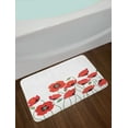 thumbnail image 2 of Floral Bath Mat, Poppy Flowers in Garden Fresh Plant Idyllic Nature Fragrance Theme Artistic Print, Non-Slip Plush Mat Bathroom Kitchen Laundry Room Decor, 29.5 X 17.5 Inches, Orange Green, Ambesonne, 2 of 2