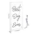 thumbnail image 6 of Best Day Ever 11.75" X 23.63" Contemporary Glam Acrylic Box USB Operated LED Neon Light, White, 6 of 7
