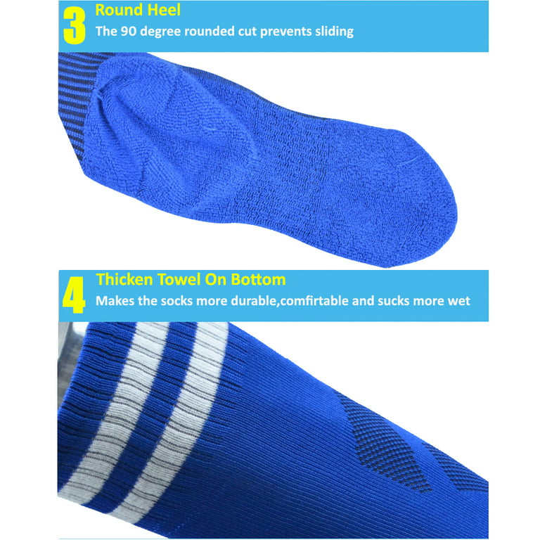  Barrlves 2/4 Pairs kids Soccer Socks Grip Socks Soccer Non Slip  Football Baseball Hospital Sport Socks for boy Grils (2 Pairs/Black Blue):  Clothing, Shoes & Jewelry