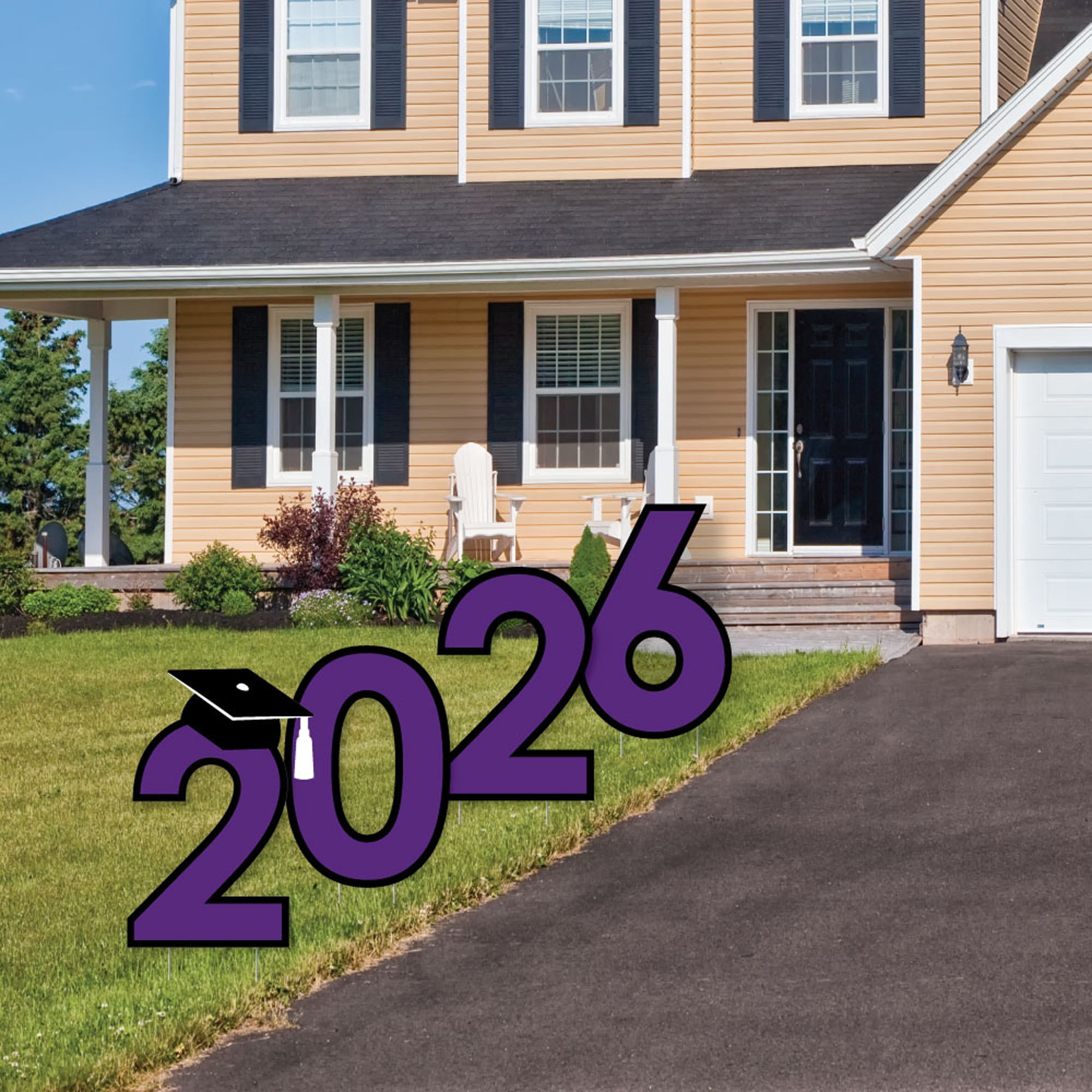 Big Dot of Happiness Purple 2026 Graduation Party Yard Signs - Outdoor Lawn Decorations - 2026