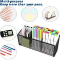 thumbnail image 3 of Happon 1 Pc Magnetic Pencil Holder Organizer with 3 Compartments - Perfect for Locker Refrigerator Whiteboard Office Fridge, Strong Magnet Storage Bin Basket Black, 3 of 6